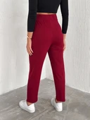 örme krep pantolon çift düğmeli - 7