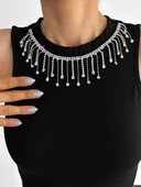 fitilli kaşkorse yakası zincirli atlet siyah - 6