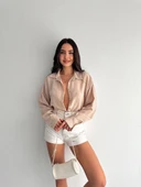 Çizgili oversize gömlek - 1