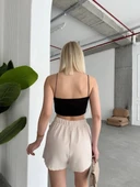 Tek yırtmajlı şort etek - 3