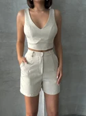 Şortlu keten takım s255014 thumbnail 2