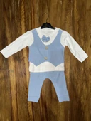 3-12 aylık papyonlu takım mavibeyaz - 1