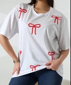 Kurdele baskılı tişört - 3