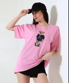 Ayıcıklı oversize tişört - 1