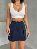 Çizgili şort etek - 2