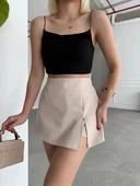 Tek yırtmajlı şort etek - 2