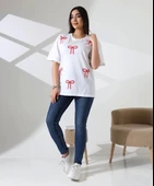 Kurdele baskılı tişört - 2