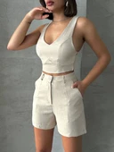 Şortlu keten takım s255014 thumbnail 6