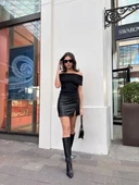 Madonna yaka sıfır kol bluz - 4