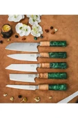 Wooddiamonds Standlı 5'li Şef Bıçağı Seti - 4