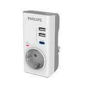 PHILIPS 1-li CHP8010W/10 380 Joules Akım Koruma Prizi Beyaz USB,TYPE-C - 1