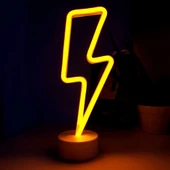 Neon Işıklı Şimşek Lamba USB ve Pilli - 1