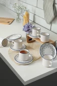 Keramika Floral Waves Stackable Çay Takımı 12 Parça 6 Kişilik 22669-71 - 1