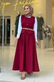 Etek ve Yelek İkili Takım 6035 Bordo - 1