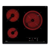 TEKA TZ 6317 SİYAH VİTROSERAMİK CAM 60 CM 3 GÖZLÜ ELEKTRİKLİ ANKASTRE OCAK - 1