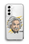 Samsung Galaxy S21 Plus Uyumlu Baskılı Şeffaf Kılıf Kapak "Albert Einstein Emckare" - 1