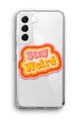 Samsung Galaxy S21 Plus Uyumlu Baskılı Şeffaf Kılıf Kapak "Stay Weird" - 1
