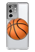 Samsung Galaxy S21 Ultra Uyumlu Baskılı Şeffaf Kılıf Kapak "Basketbol Pota" - 1