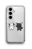 Samsung Galaxy S23 FE Uyumlu Baskılı Şeffaf Kılıf Kapak "Vibing Cats Müzik" - 1