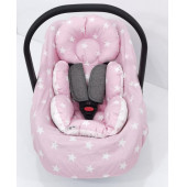 Mordesign Ortopedik Puset Minder, Örtü ve Çarşaf 3 lü Yıldız Set, Panço Stil Pembe - 3