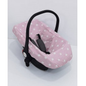 Mordesign Ortopedik Puset Minder, Örtü ve Çarşaf 3 lü Yıldız Set, Panço Stil Pembe - 5
