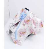 Mordesign Bebek Puset Örtüsü, Panço Stil, Balon Kelebek Desen, Pembe - 2