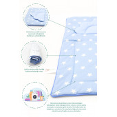 Mordesign Bebek Alt Açma Pedi/Minderi, Çift Taraflı Yıldız Desen Mavi Renk - 2