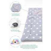 Mordesign Bebek Alt Açma Pedi/Minderi, Çift Taraflı Yıldız Desen Gri Renk - 5