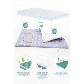 Mordesign Bebek Alt Açma Pedi/Minderi, Çift Taraflı Yıldız Desen Gri Renk - 2