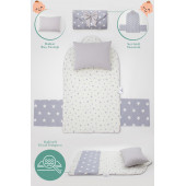 Mordesign Çantalı Bebek Alt Açma Pedi/Minderi, Yıldız Desen, Gri - 3