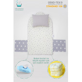 Mordesign Çantalı Bebek Alt Açma Pedi/Minderi, Yıldız Desen, Gri - 2
