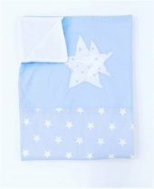 Bebek Anne Yanı Babynest Yatak, Polar Battaniye ve Yastık 5 li Set, Yıldız Desen Mavi Renk - 3