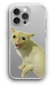 iPhone 12 Pro Max Uyumlu Baskılı Şeffaf Kılıf Kapak "Kusan Kedi Öğk" - 1