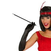 1920'ler 1990'lar Gatsby Kadın Aksesuar Seti – Kırmızı Charleston Saç Bandı ve Sigaralık - 1