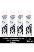 Rexona Invisible Black&White Kadın Sprey Deodorant 4 x 150 ML - 1