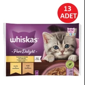 Whiskas Pure Deligt Junıor Tavuk ve Hindili Yavru Kedi Poşet Mama 85 G 4'lü paket x13 Adet(52 adet yaş mama) thumbnail 5