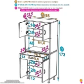 Modilayn ARDA Banyo Dolabı 85x173x32,5cm 1 çekmece 4 kapak ve 5 raflı İhtiyaca uygun kolay kurulum thumbnail 4