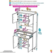 Modilayn ARDA Banyo Dolabı 80x173x32,5cm 1 çekmece 4 kapak ve 7 raflı İhtiyaca uygun kolay kurulum thumbnail 4