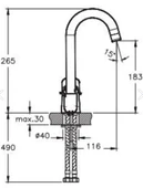 Artema Marin S A42458 Döner Borulu Lavabo Bataryası, Krom - 5