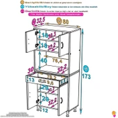 Modilayn ARDA Banyo Dolabı 80x173x32,5cm 1 çekmece 4 kapak ve 5 raflı İhtiyaca uygun kolay kurulum thumbnail 4