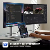 UGREEN USB C Bağlantı İstasyonu, Windows ve MacOS için 2HDMI 2DP 9'u 1 - 5
