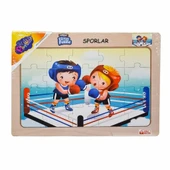 Çocuk ONY-85-86-87-88 Ahşap Eğitici Puzzle Sporlar -Onyıl thumbnail 5