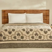 Karaca Home Damask Çift Kişilik Pamuklu Battaniye Antrasit - 1