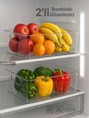 2'li Buzdolabı İçi Düzenleyici Saklama Organizeri Bpa Free Düzenleyici Darbeye Dayanıklı 28X19X9 cm - 1