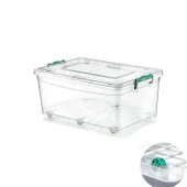 Polytime Tekerlekli Multibox Şeffaf Kilitli Saklama Düzenleme Kabı Kutusu - Dikdörtgen - 30 Litre thumbnail 1