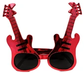 Kırmızı Renk Rockn Roll Gitar Şekilli Parti Gözlüğü 15x15 cm - 1