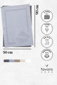 Leoline %100 Pamuk Premium 2'li Ayak Havlusu - Gri - Antrasit - 6