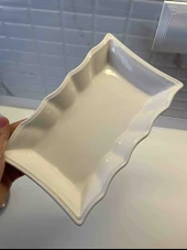 1. Sınıf Seramik 4 Adet Salata Tabağı Sunum Kayık Tabak Yıldız serisi Sunum tabağı - 3