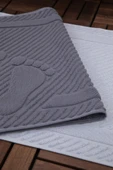 Leoline %100 Pamuk Premium 2'li Ayak Havlusu - Gri - Antrasit - 4
