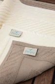 Leoline %100 Pamuk Premium 2'li Ayak Havlusu - Kahve - Krem - 2